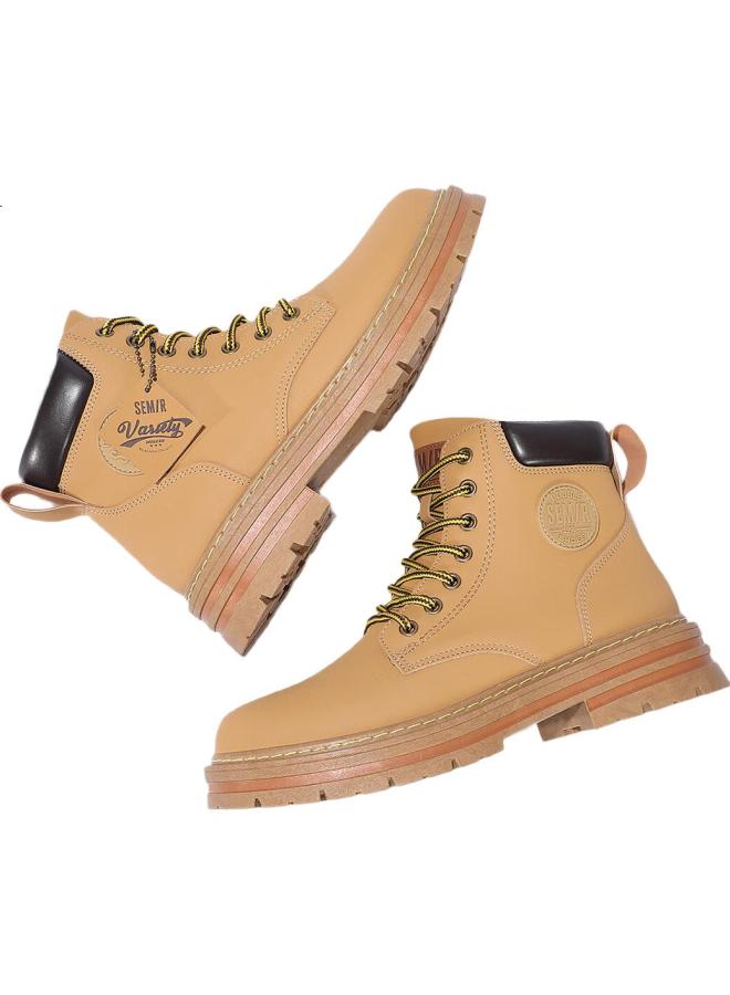 SEMIR Men'S Martin Boots Outdoor Waterproof Mountaineering Casual Retro Work Boots Men Smtx234011 Yellow 40 - Image 3