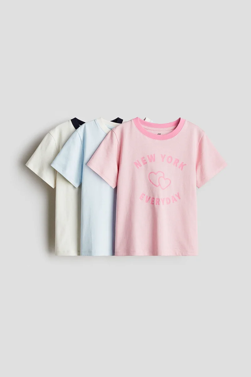 H&M 3-pack printed jersey tops