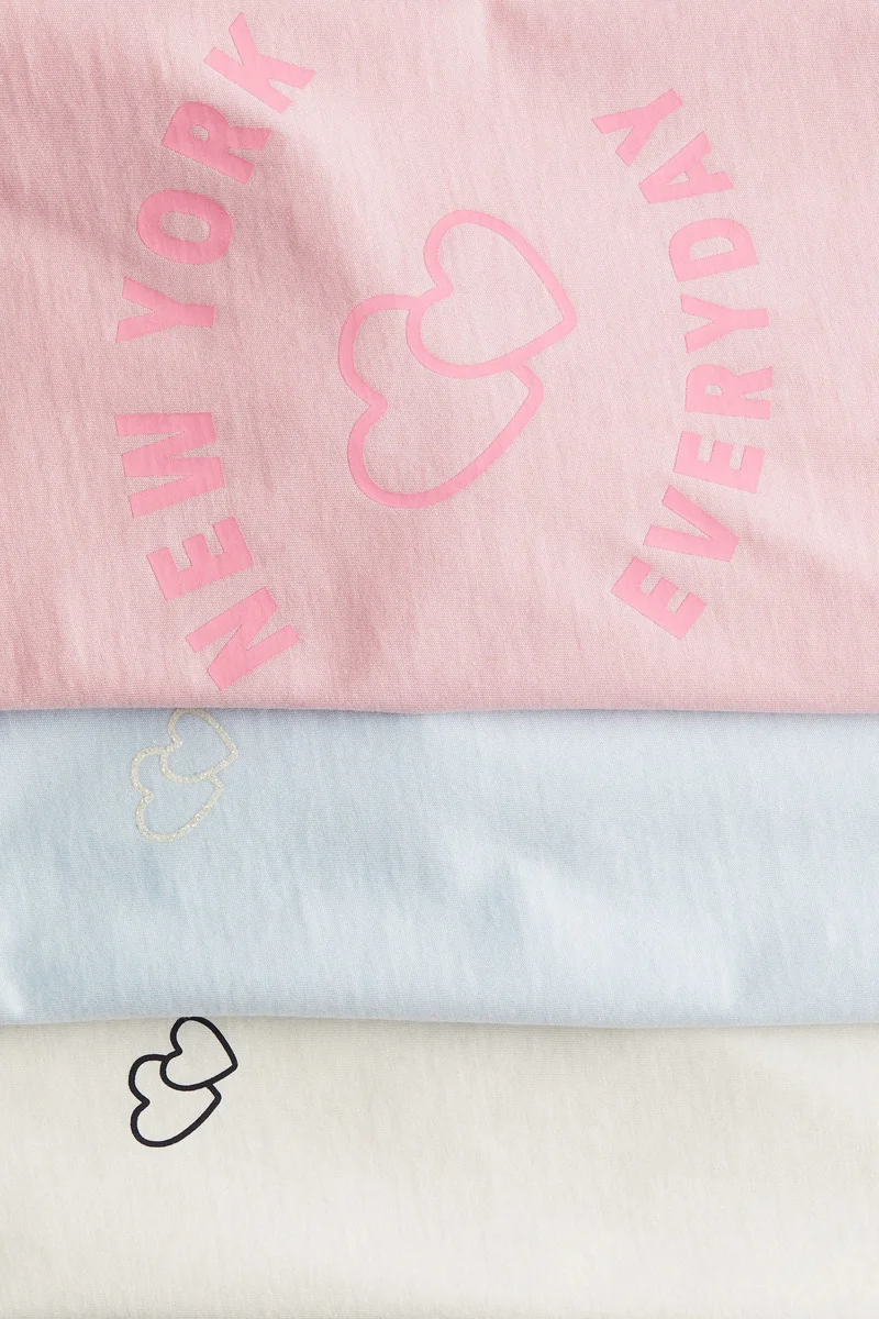 H&M 3-pack printed jersey tops
