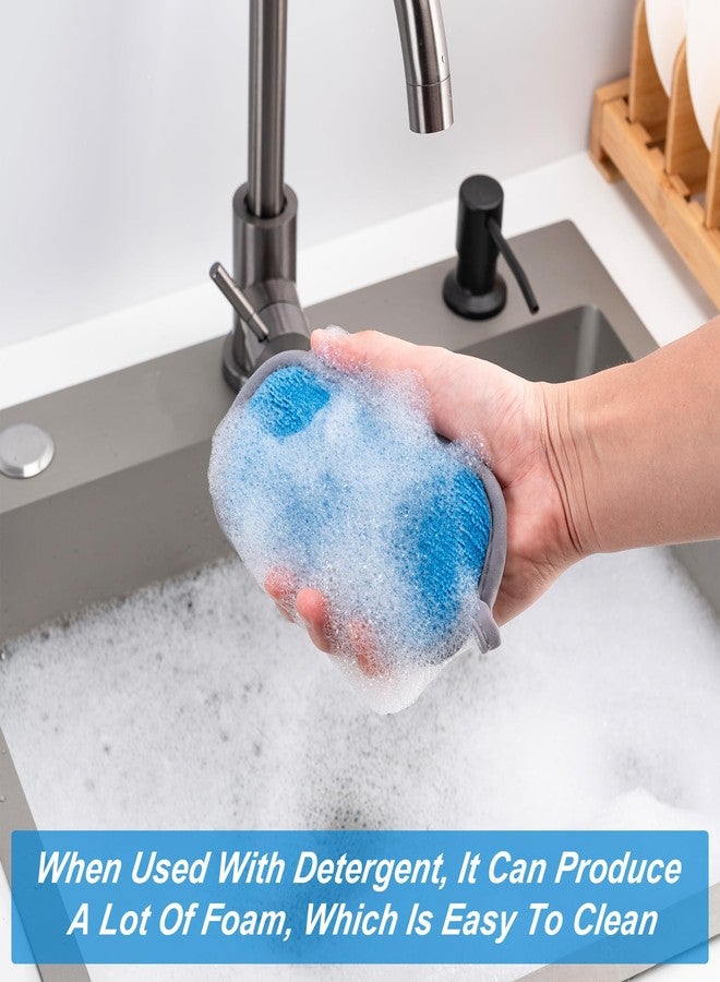 CADONO Dual-Sided Multi-Purpose Scrub Sponges, Non-Scratch Dishwashing Sponges for Kitchen, Reusable Microfiber Sponge for Efficiently Cleaning Dishes, High Density Sponge Inside (6 Pack, Medium) - Image 4