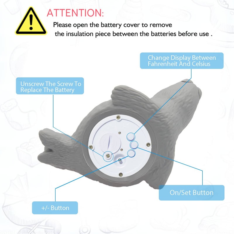 Doli Yearning Upgarde Digital Baby Bath LCD Thermometer |Kids' Bathroom Safety Products|Water Thermometer Infant Seal Shape|Floating Toys Temperature - Image 4