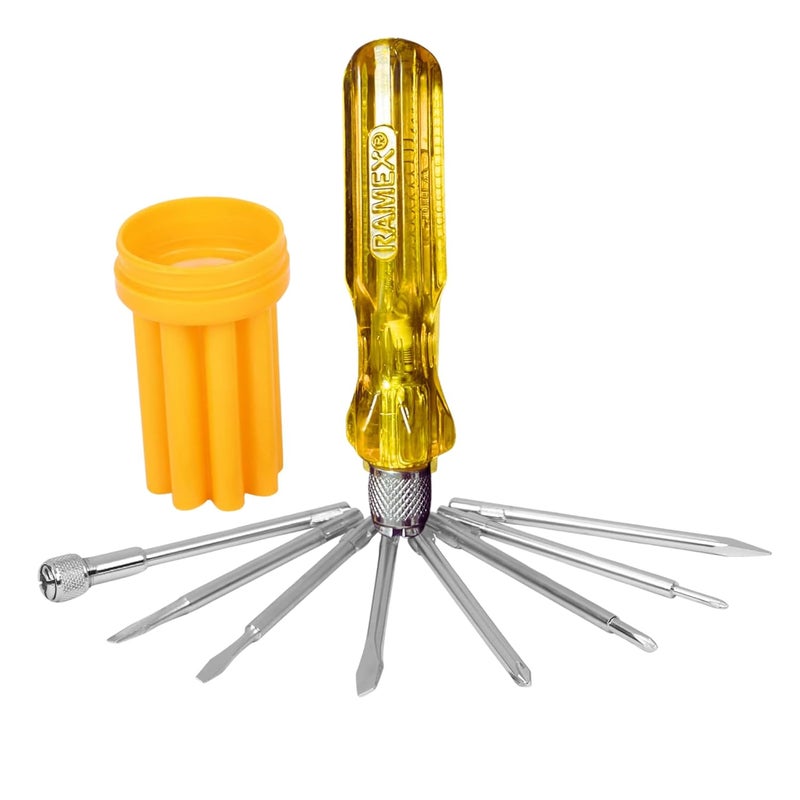 Ramex screwdriver set, screwdriver set tools kit, screwdrivers tools 8 Pieces set with box standard screwdriver set (Pack of 8) - Image 1