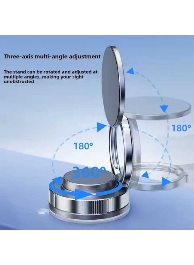 Foldable Magnetic Phone Holder with N54 Vacuum Suction Base - 360° Rotation, Universal Car & Desktop Mount (Gunmetal) - Image 2
