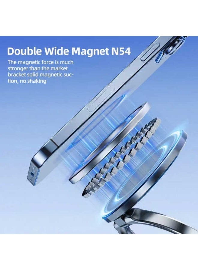 Foldable Magnetic Phone Holder with N54 Vacuum Suction Base - 360° Rotation, Universal Car & Desktop Mount (Gunmetal) - Image 3