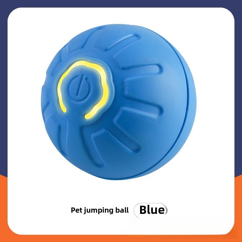 Gravitational jumping ball dog toy bite-resistant ball automatic dog tease artifact self-hi to relieve boredom pet electric puppy toy(Blue) - Image 1