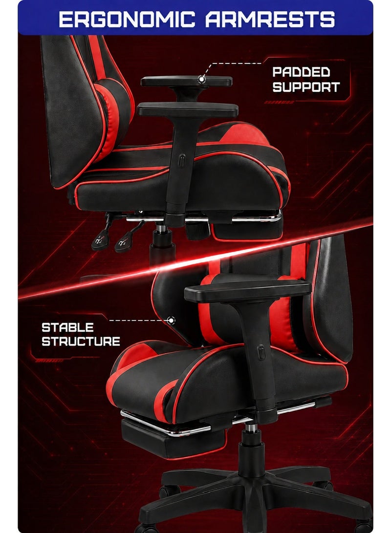 FUOE Gaming Chair—High-back ergonomic computer chair with lumbar support; video game chair with 3D adjustable armrests and 160° recline, suitable for office, home, and gaming. - Image 5