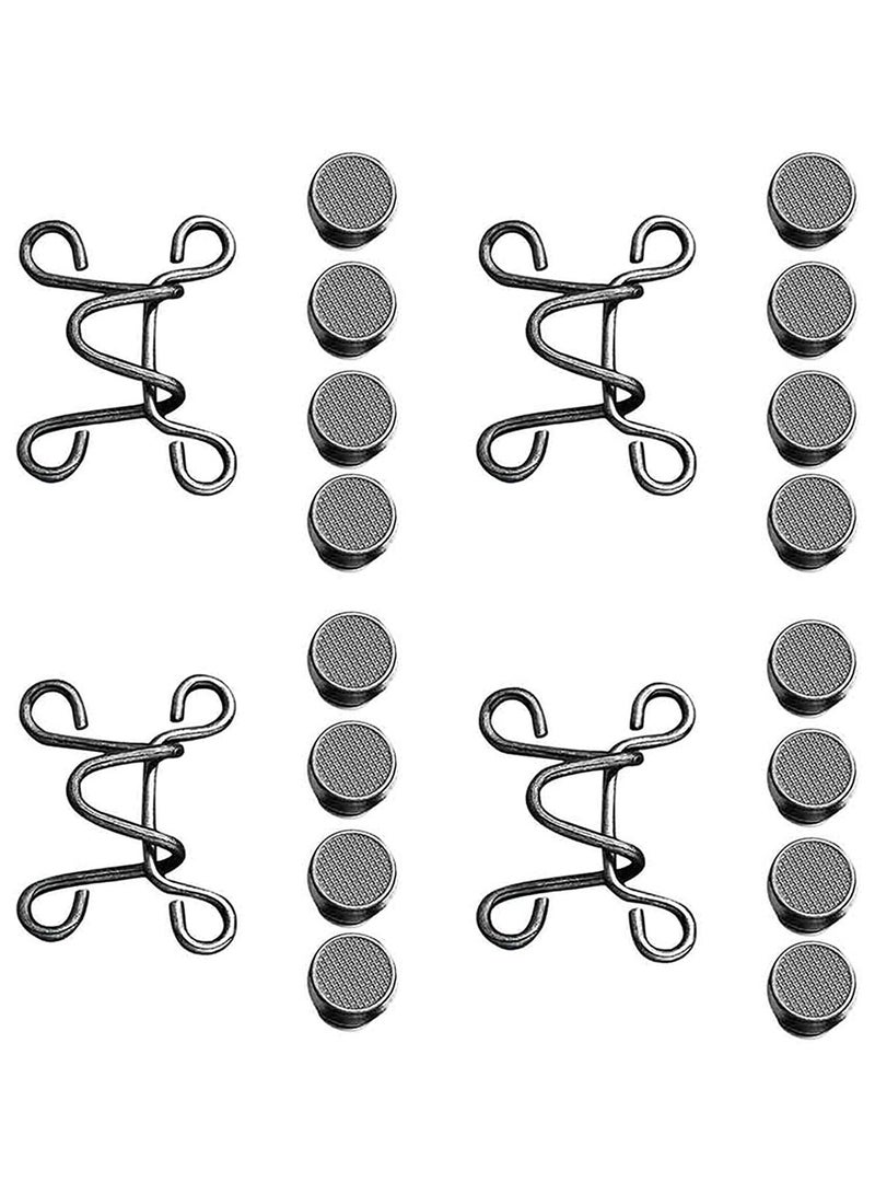 SYOSI Upgraded Adjustable Nail-Free Waist Buckles, Premium 4 Sets Adjustable Waist Buckle Extender Set Jeans Extender Waist Extender Button for Pants Jeans, Black - Image 1