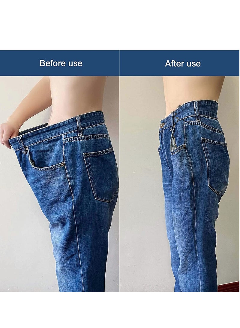 SYOSI Upgraded Adjustable Nail-Free Waist Buckles, Premium 4 Sets Adjustable Waist Buckle Extender Set Jeans Extender Waist Extender Button for Pants Jeans, Black - Image 3