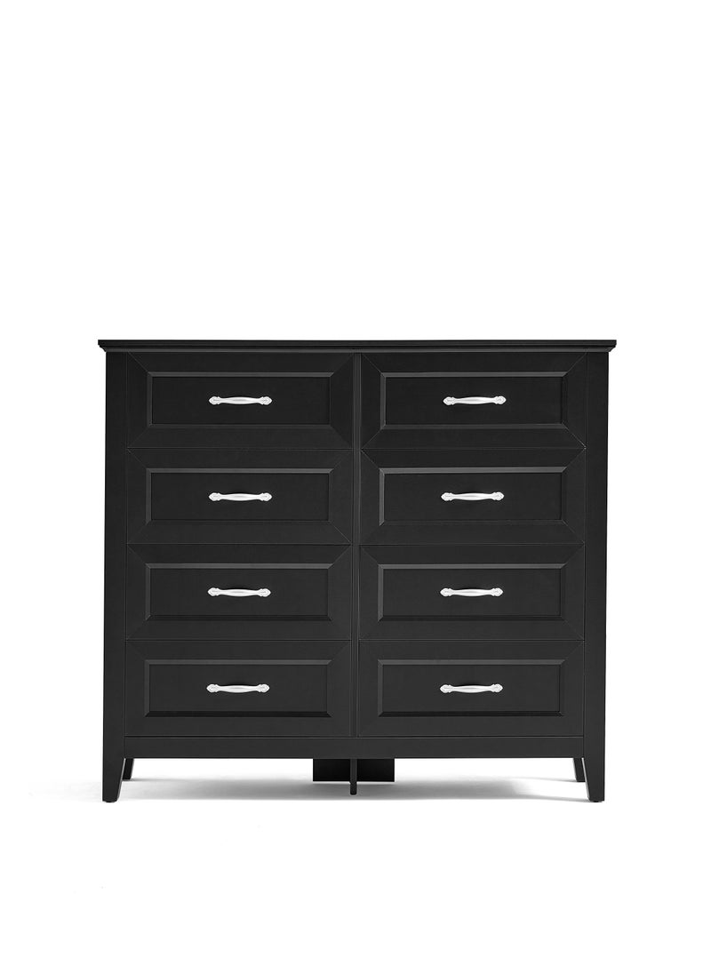 LINSY HOME LINSY HOME  -  Wood Dresser Closet With 8 Drawers , Dressers Organizer for Bed Room Living Room, Kids Room, Nursery, Hallway, Black Color, size 120L*39.8W*107.2H cm  - Image 5