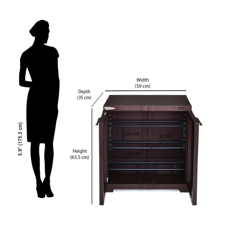 NILKAMAL Nilkamal Freedom Mini 09 FMSC09 Shoe Rack Plastic Cabinet 3Year Warranty with Dustproof Door Shoe Rack for Home Chappal Stand for Home Indoor Outdoor Shoes Rack Plastic with Door - Image 2