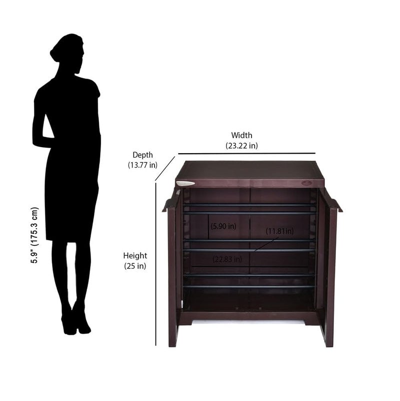 NILKAMAL Nilkamal Freedom Mini 09 FMSC09 Shoe Rack Plastic Cabinet 3Year Warranty with Dustproof Door Shoe Rack for Home Chappal Stand for Home Indoor Outdoor Shoes Rack Plastic with Door - Image 4