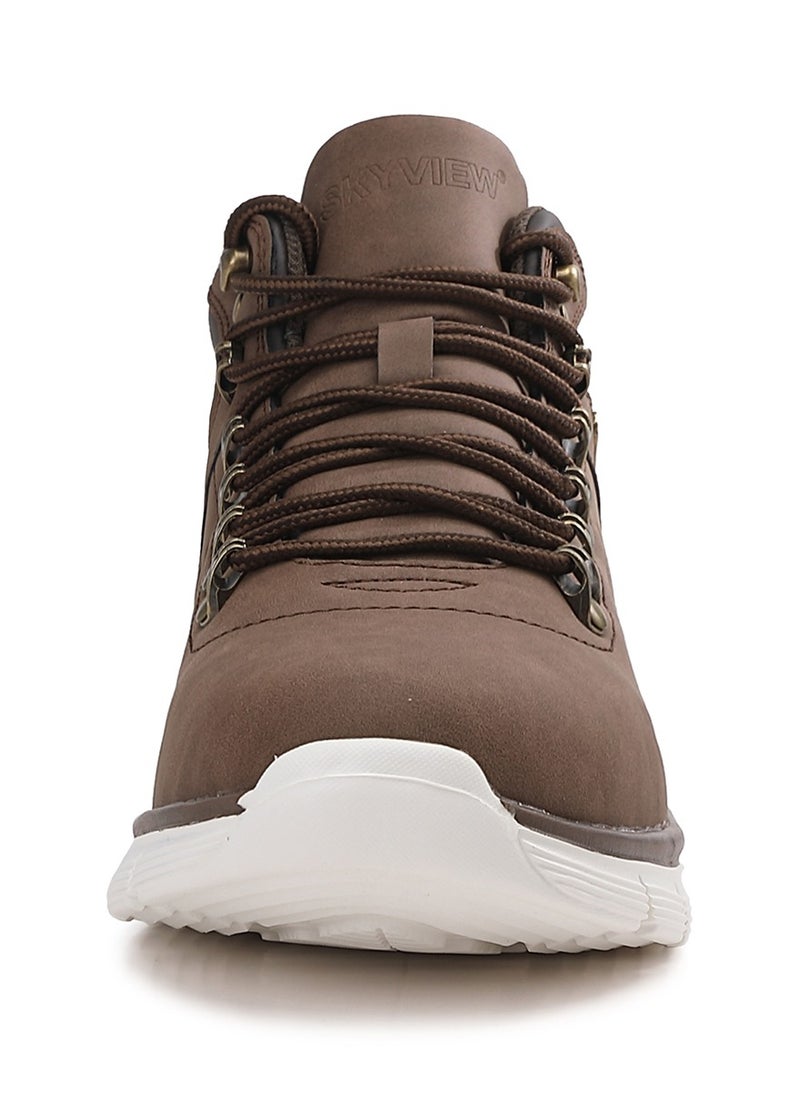 Sky View - SKY VIEW Men Lightweight Hiking Boots Motorcycle Boots For Men Mid Ankle Work Casual Hiker Outdoor Boots Anti Slip Shoes Brown - Image 1
