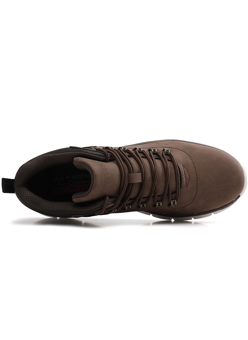 Sky View - SKY VIEW Men Lightweight Hiking Boots Motorcycle Boots For Men Mid Ankle Work Casual Hiker Outdoor Boots Anti Slip Shoes Brown - Image 1