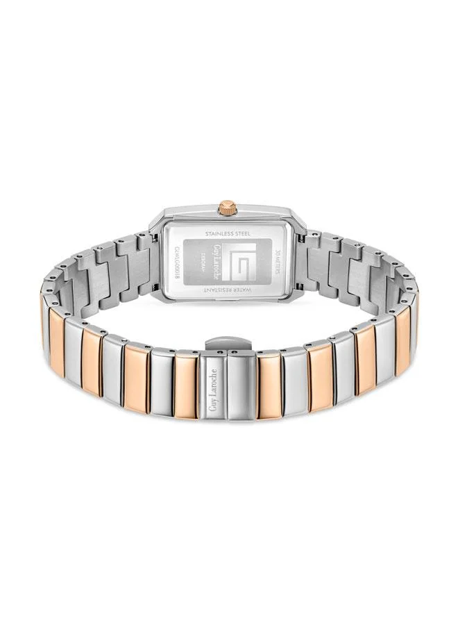 Guy Laroche Silver/Rose Gold Deborah White Dial Silver-Rose Gold Metal Bracelet Analog Watch for Women 22.5mm for Women | Best Price UAE