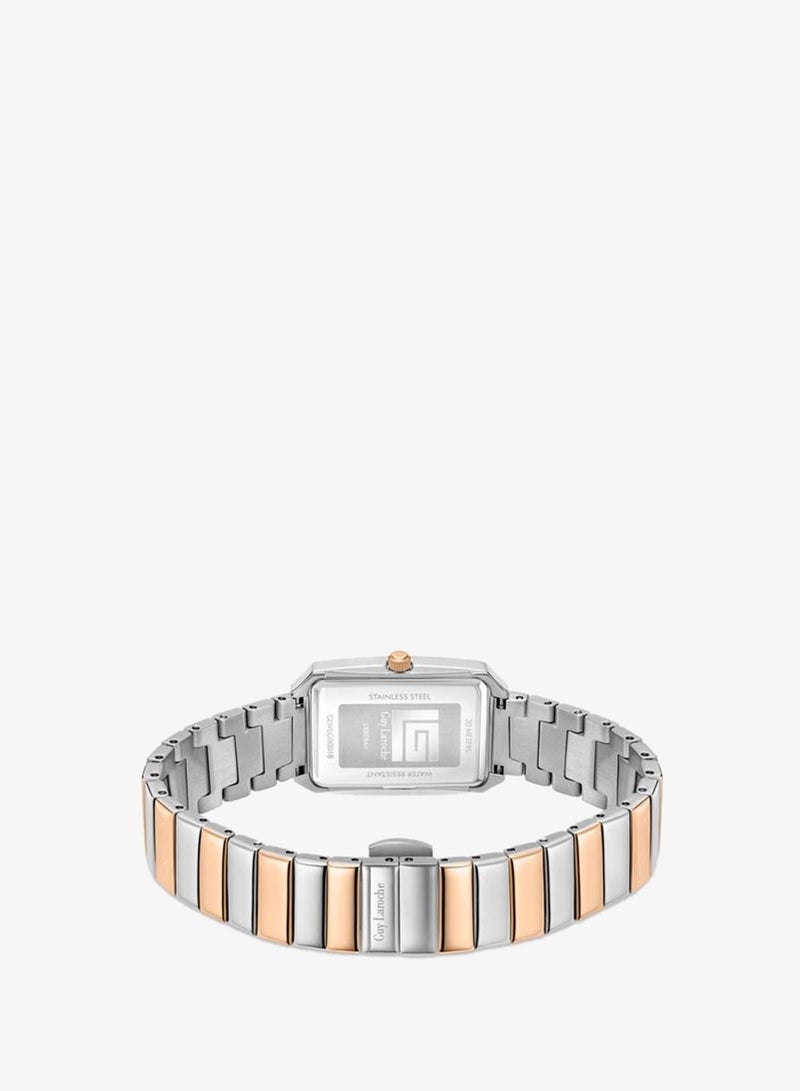 Guy Laroche Deborah White Dial Silver-Rose Gold Metal Bracelet Analog Watch for Women 22.5mm - Image 3