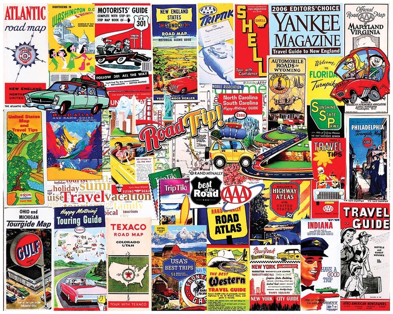 White Mountain 1000 Piece Jigsaw Puzzle USA Collage Puzzles with Large Pieces Gift for Adults and Family 24x30 US Maps Travel Guides - Image 3