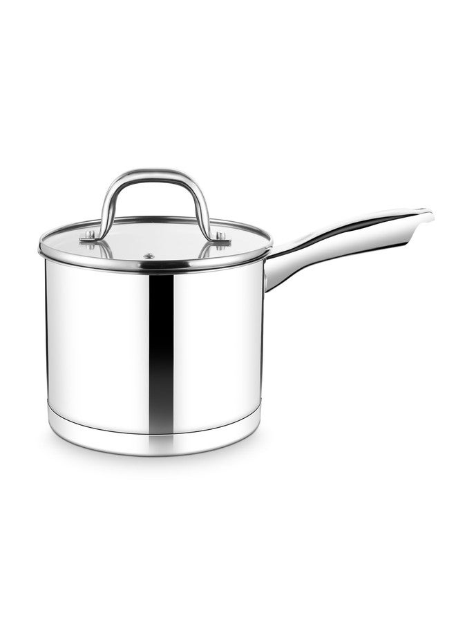 TeamFar Saucepan, 3 qt Stainless Steel Sauce Milk Pan & Lid with Tri-ply Bottom, Home/Kitchen Induction Pot for Cooking/Boiling/Warming/Stewing, Healthy & Heavy Duty, Dishwasher Safe - Image 1