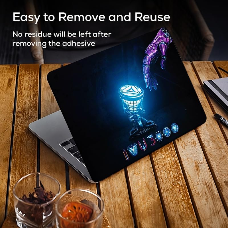 Inkykart Design 1 Top+Wrist Pad Vinyl Laptop Skin/Sticker/Cover for 14 Inches Laptops Laminated-Removable-HD Quality Compatible for Hp-Dell-Sony-Lenovo-Asus etc.(13.8x9.6 Inches) - Image 3