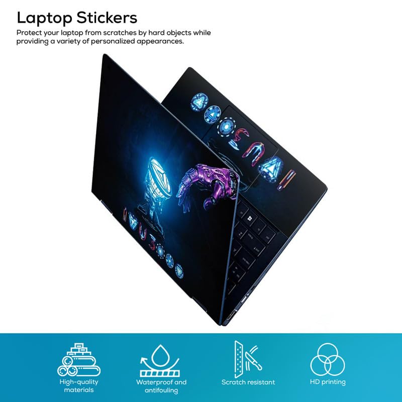 Inkykart Design 1 Top+Wrist Pad Vinyl Laptop Skin/Sticker/Cover for 14 Inches Laptops Laminated-Removable-HD Quality Compatible for Hp-Dell-Sony-Lenovo-Asus etc.(13.8x9.6 Inches) - Image 2