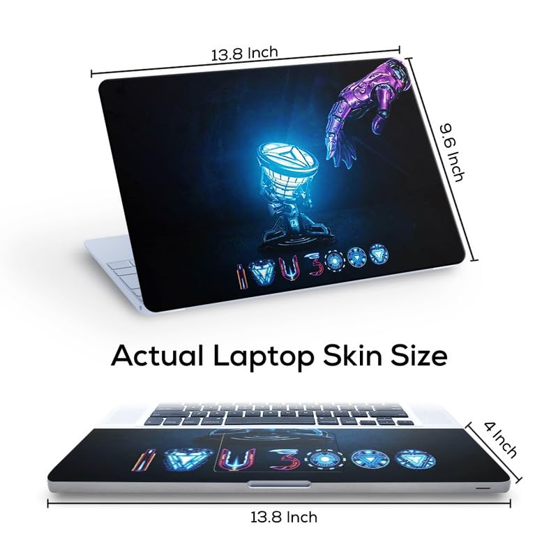 Inkykart Design 1 Top+Wrist Pad Vinyl Laptop Skin/Sticker/Cover for 14 Inches Laptops Laminated-Removable-HD Quality Compatible for Hp-Dell-Sony-Lenovo-Asus etc.(13.8x9.6 Inches) - Image 4