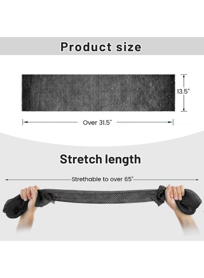 NajmStyle African Net Sponge, Authentic Exfoliating Body Scrubber for Bath and Shower, Multiple Textures with Gentle Deep Exfoliating and Rich Lather for All Skins (Black with Hanger) - Image 2