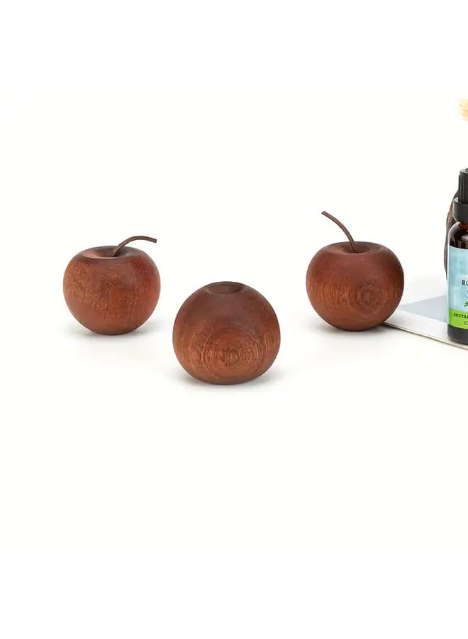1 3 Natural Wooden Apple Essential Oil Diffuser Automatic Fragrance System Home Car Air Freshener - Image 2