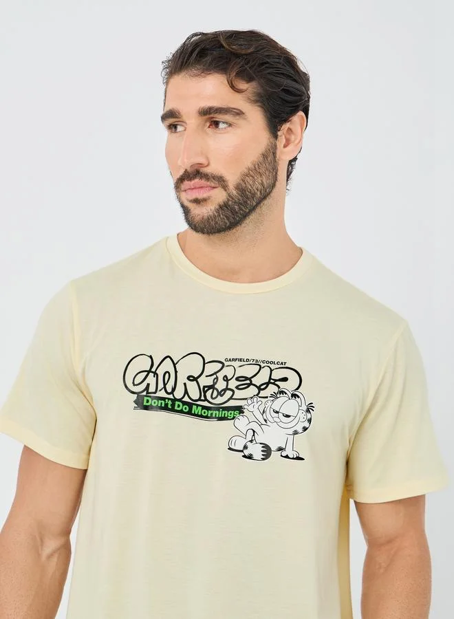Styli Styli Garfeild Graphic Print Short Sleeve T-Shirt and Shorts Set