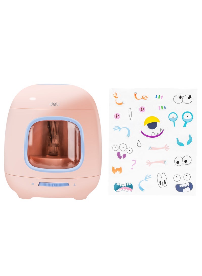 Deli VA13 Electric Pencil Sharpener Pink – 3 Tip Options, Dual Power, 5000+ Sharpen Cycles - Image 2