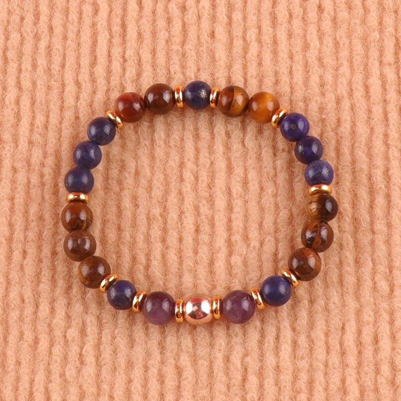KSQS Healing Stone Bead Bracelet for Women, Natural Gemstones Balance Protection Bracelet, Spiritual Crystal Beads Bracelet Anxiety Relief with Meaning Card(#6) - Image 3