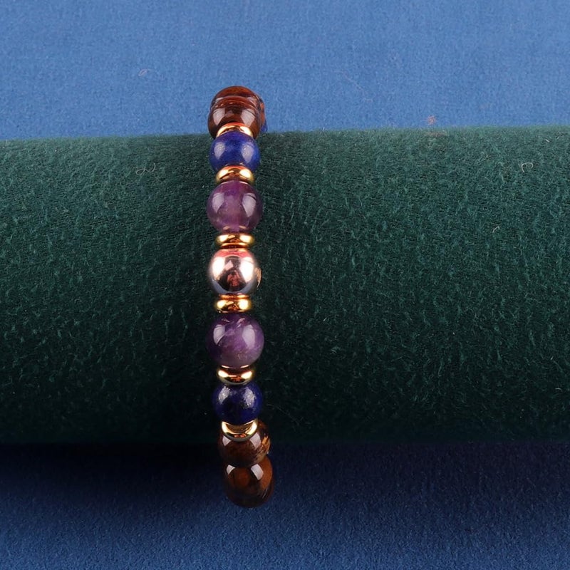 KSQS Healing Stone Bead Bracelet for Women, Natural Gemstones Balance Protection Bracelet, Spiritual Crystal Beads Bracelet Anxiety Relief with Meaning Card(#6) - Image 4