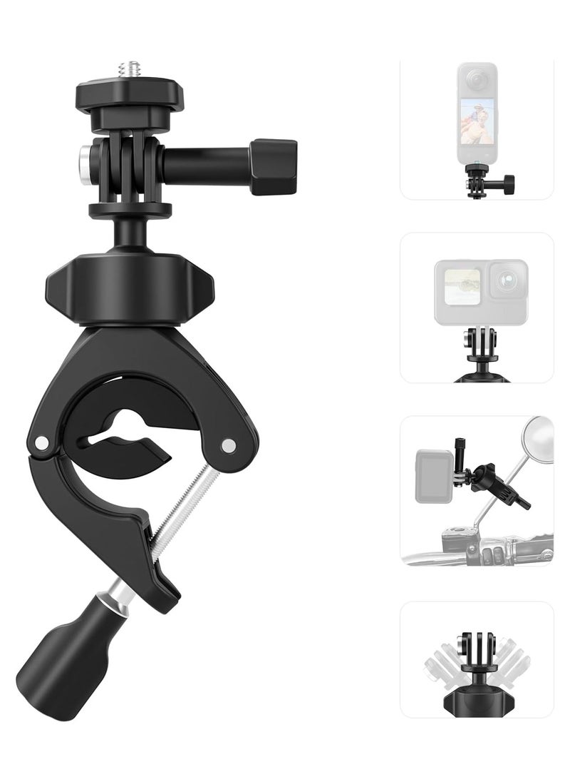 SYOSI - Bike Motorcycle Handlebar Mount Accessories, Large Tube Roll Bar Stick Pole Clamp Holder, for GoPro Max Hero 12 11 10 9 8 7 6 5 Insta360 X3 Ace Pro DJI Action 4 Osmo Ocket 3 Accessory - Image 1