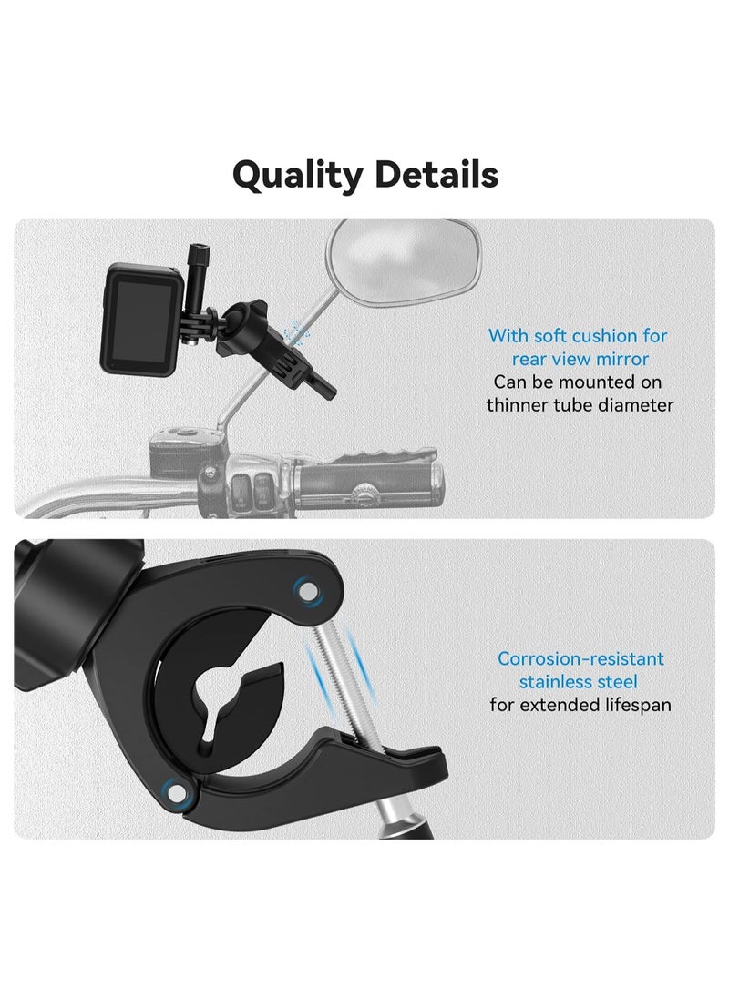 SYOSI - Bike Motorcycle Handlebar Mount Accessories, Large Tube Roll Bar Stick Pole Clamp Holder, for GoPro Max Hero 12 11 10 9 8 7 6 5 Insta360 X3 Ace Pro DJI Action 4 Osmo Ocket 3 Accessory - Image 1