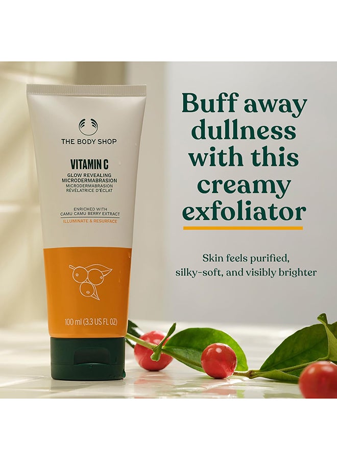 THE BODY SHOP Vitamin C Microdermabrasion Face Scrub – Exfoliating Facial Cream with Papaya Enzymes & Camu Camu Berry | Brightening At-Home Microdermabrasion for Dull, Tired Skin | Smooth, Radiant & Silky-Soft, 100ml - Image 3