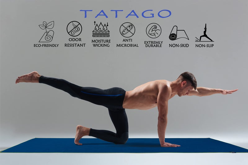 Tatago Hot Yoga Mat Towel Non Slip for Hot Yoga (72-84 inch Mats) Our Hot Yoga Towel Non Slip Silicone Dabs & Absorbent Microfiber Blend Gives You More Grip As You Drip! (Azuloro, XL - 84") - Image 5