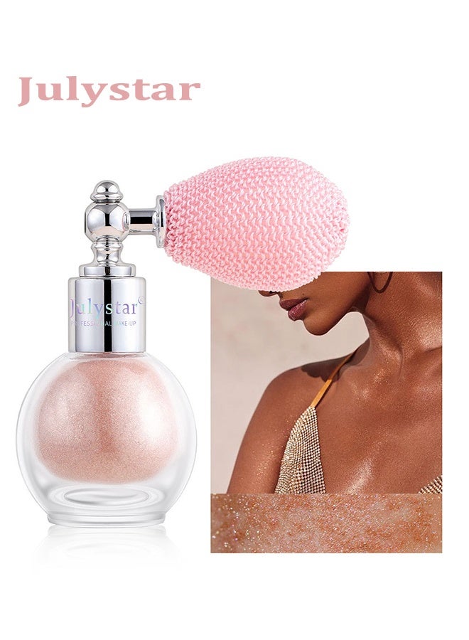 Julystar Fairy Highlight Body Spray 04, Facial Contouring Fine Shimmering Liquid Highlighter, Long-Lasting Sweatproof Stage Makeup Glitter Highlighter Powder Body Spray - 3.5G - Image 1