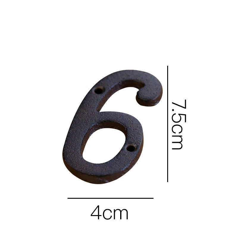 Zakka Grocery Wrought Iron Decorations Cast Iron Metal Number Letter Creative Diy Doorplate Letter Symbol - Image 1