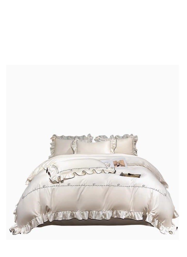 Generic Bed Sheet Style — High End Silky Princess Lace Bedding Four Piece Set  - Image 2