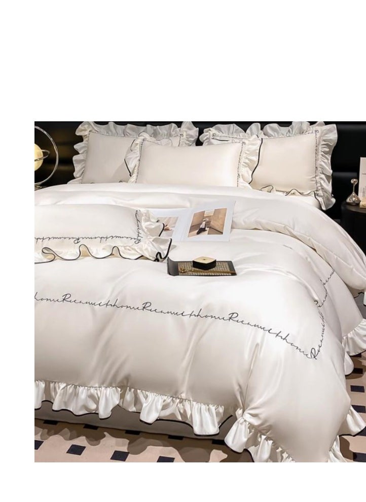 Generic Bed Sheet Style — High End Silky Princess Lace Bedding Four Piece Set  - Image 3