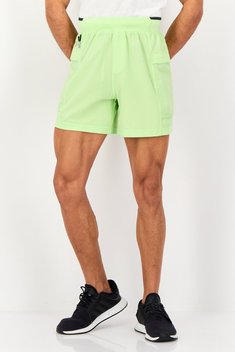 UNDER ARMOUR Men Loose Fit 5 Inseam Training Shorts, Green - Image 1