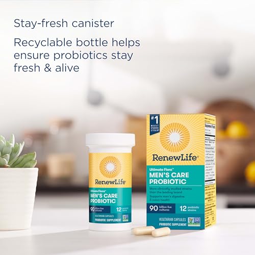 Renew Life Men's Care Probiotic Capsules, Supports Mens Digestive, Colon, Immune and Respiratory Health, L. Rhamnosus GG, Dairy, Soy and gluten-free, 90 Billion CFU, 30 Count - Image 5