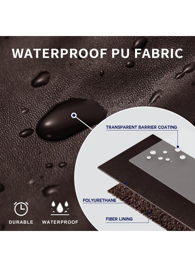 subrtex Leather Waterproof Cushion Covers Breathable Sofa Seat Slipcpvers For 1-2-3-4 Seaters Stretch Replacement For Furniture Protector (Small, Chocolate)  - Image 4