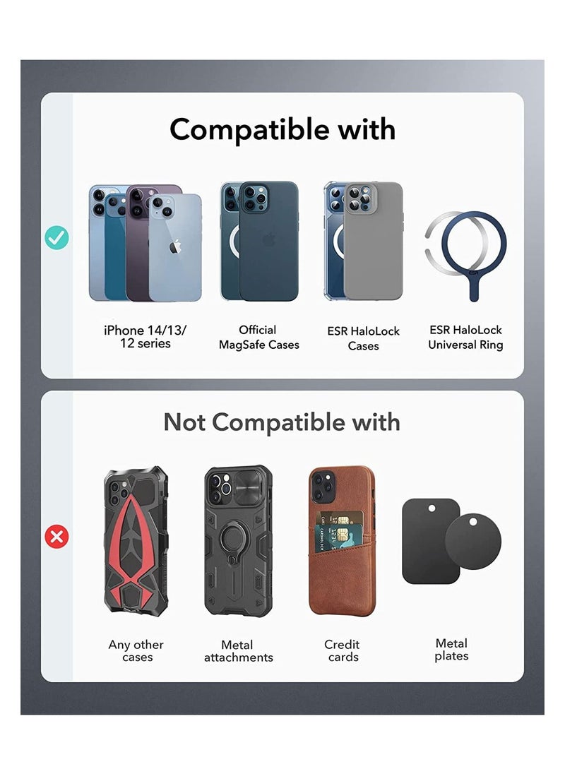 ESR - Esr Halo Lock Magnetic Car Phone Mount Compatible with Mag Safe Car Mount Compatible with Iphone Series Does Not Support Charging Metallic Grey - Image 1