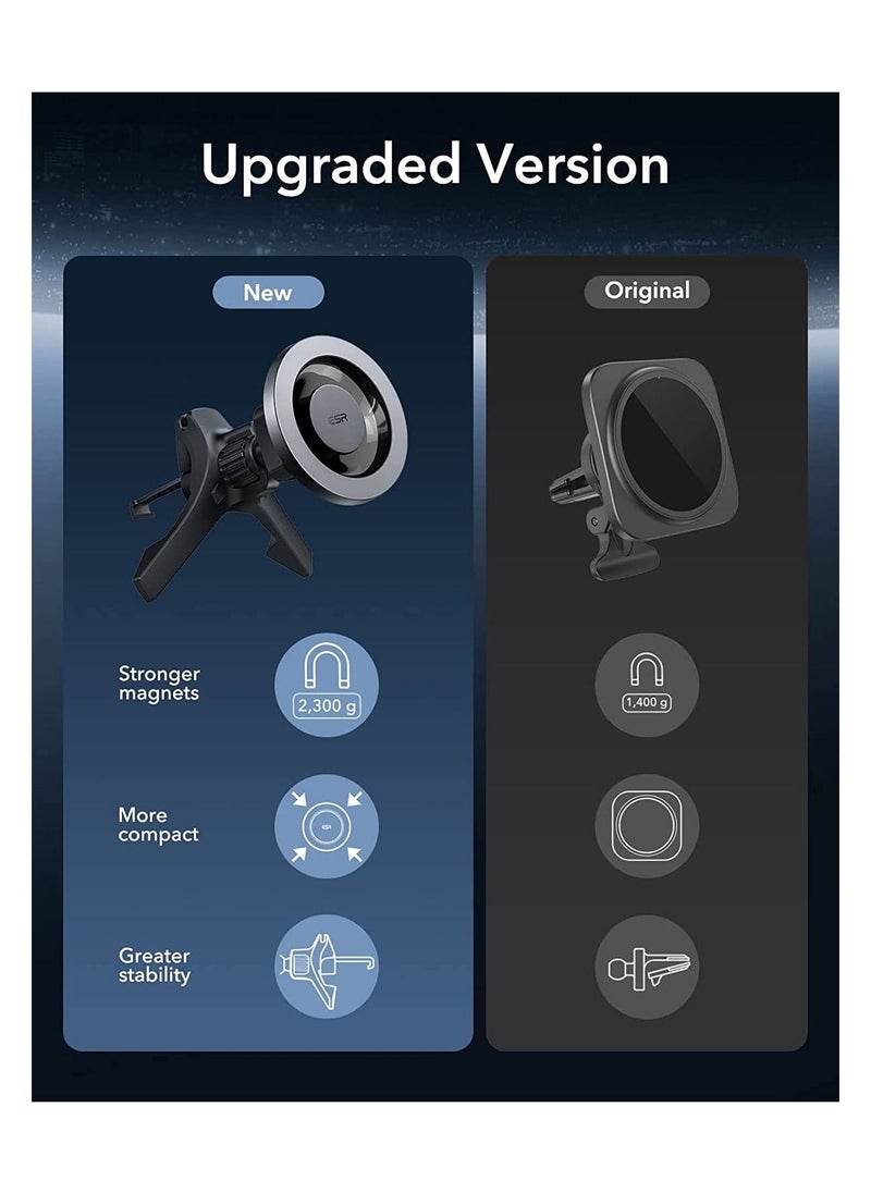 ESR - Esr Halo Lock Magnetic Car Phone Mount Compatible with Mag Safe Car Mount Compatible with Iphone Series Does Not Support Charging Metallic Grey - Image 1