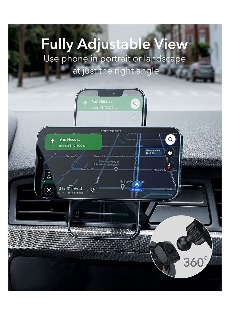 ESR - Esr Halo Lock Magnetic Car Phone Mount Compatible with Mag Safe Car Mount Compatible with Iphone Series Does Not Support Charging Metallic Grey - Image 1