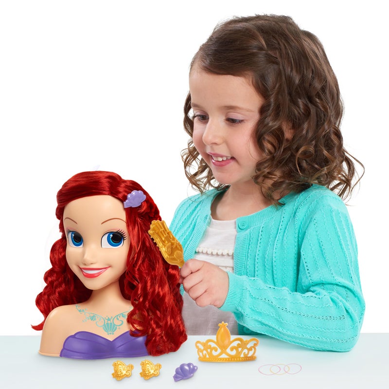 Disney Princess Ariel Styling Head, Red Hair, 10 Piece Pretend Play Set, The Little Mermaid, Officially Licensed Kids Toys for Ages 3 Up by Just Play - Image 2