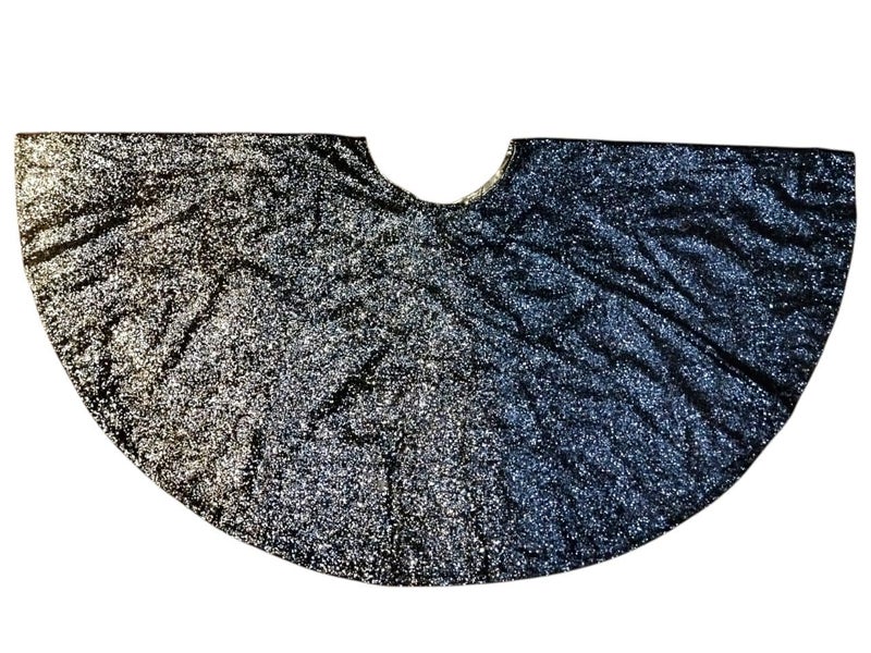 Christmas Tree Skirt, Blue and Silver Mixed Colour, Holiday Decoration