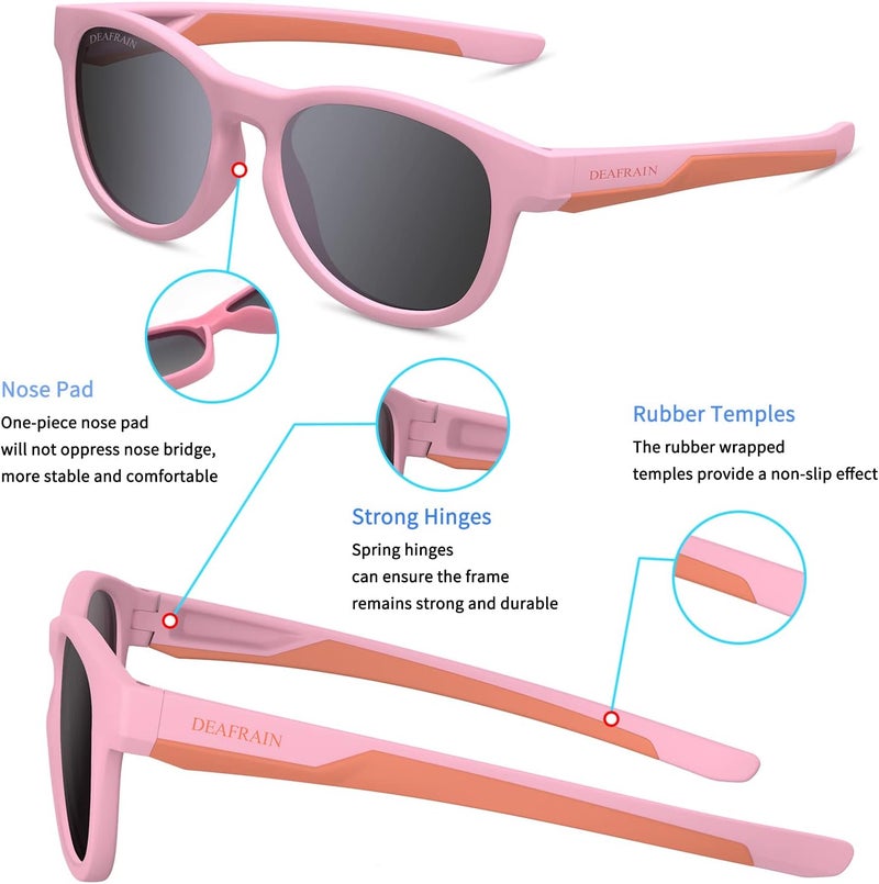 DEAFRAIN Store Kids Polarized Sunglasses for Boys Girls TPEE Flexible Frame Sports Baseball Running Cycling Glasses for Age 5-13 - Image 4