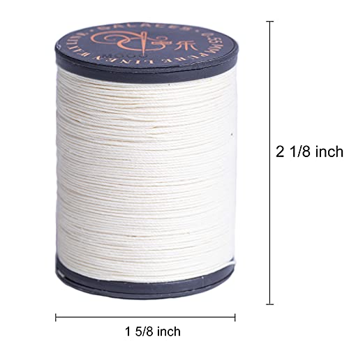 FANDOL 100% Natural Linen Thread Waxed Thread for Bookbingding, Leather Sewing, Beading or Macrame (Natural) - Image 2