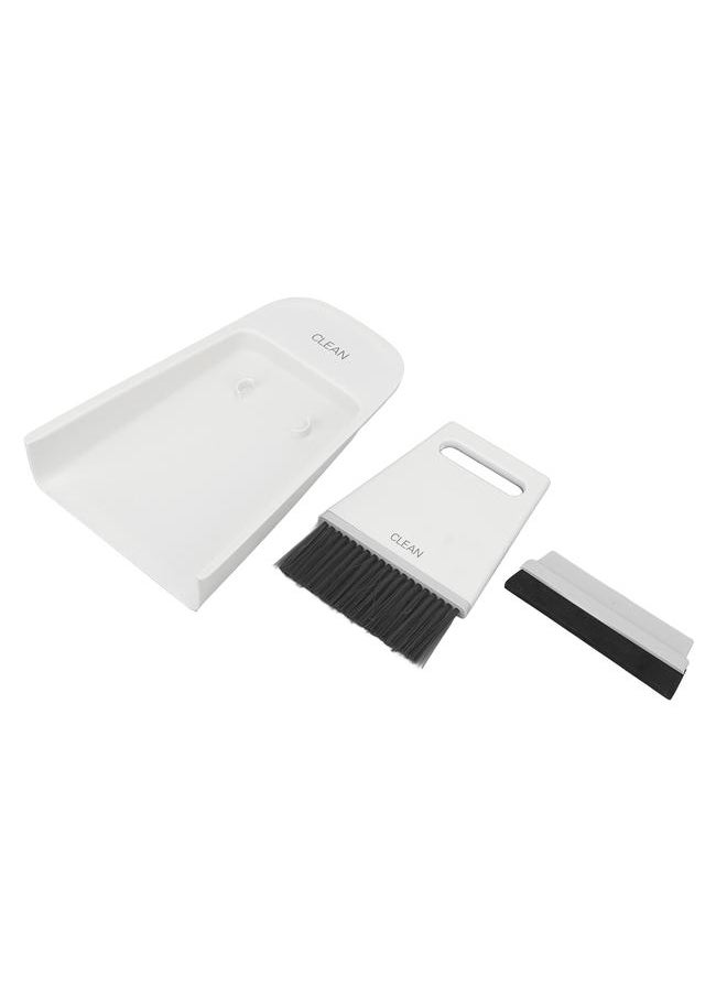 Mini Dustpan Brush Set Broom Dustpan Brush Small Dust Pan 2 Brush 1 Dustpan for Table Countertop Key Board Gray White
