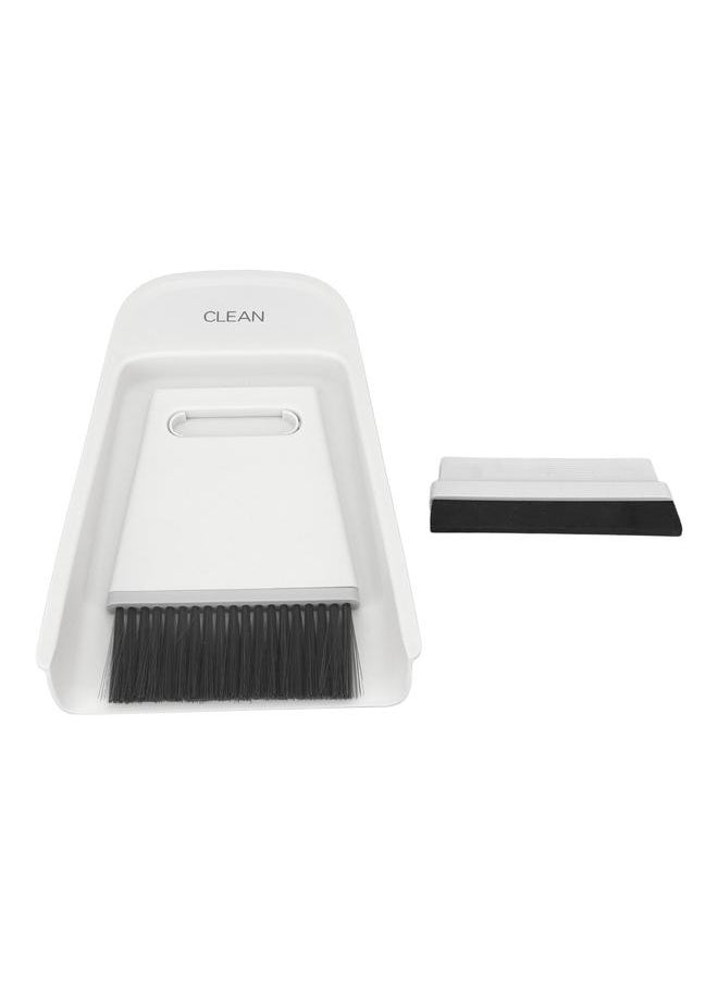 Mini Dustpan Brush Set Broom Dustpan Brush Small Dust Pan 2 Brush 1 Dustpan for Table Countertop Key Board Gray White